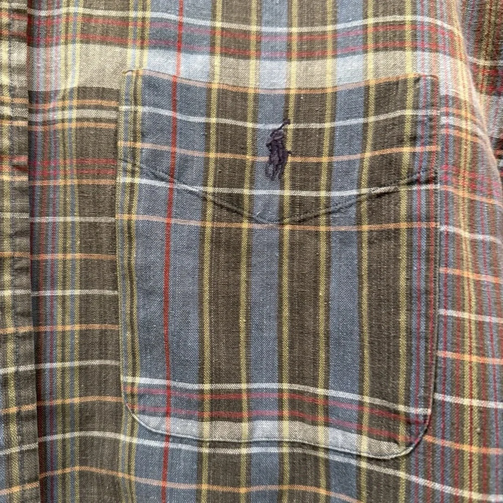 Ralph‎ Lauren Short Sleeve Button Up Shirt Men's XL Multicolor Plaid Polo Logo